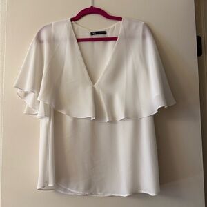 Zara White Flowing Blouse